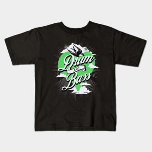 DRUM AND BASS  - Heart Of The BASS vintage (green) Kids T-Shirt